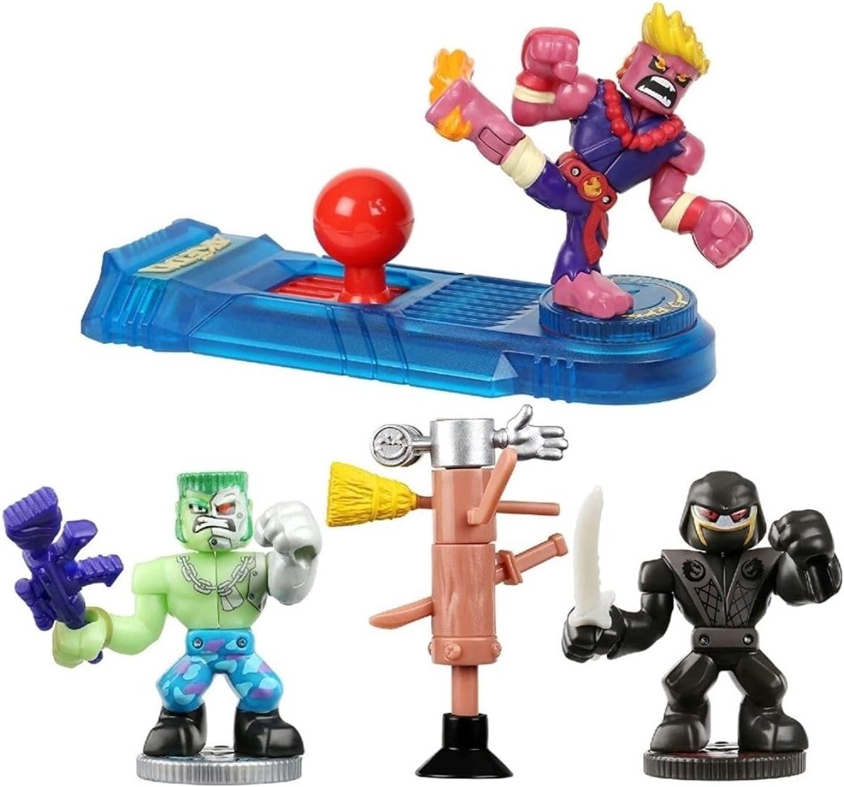 Ultimate Arcade Warriors Starter Pack Mini Battling Action Figures Klaar, Vechten, Split Strike