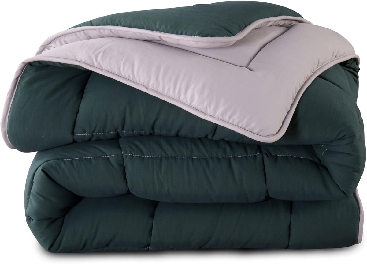 Dekbed 200x200 cm - Groen/grijs - Gedrukt dekbed zonder hoes - Anti-allergisch dekbed - 30 dagen proefslapen - SnelShoppen