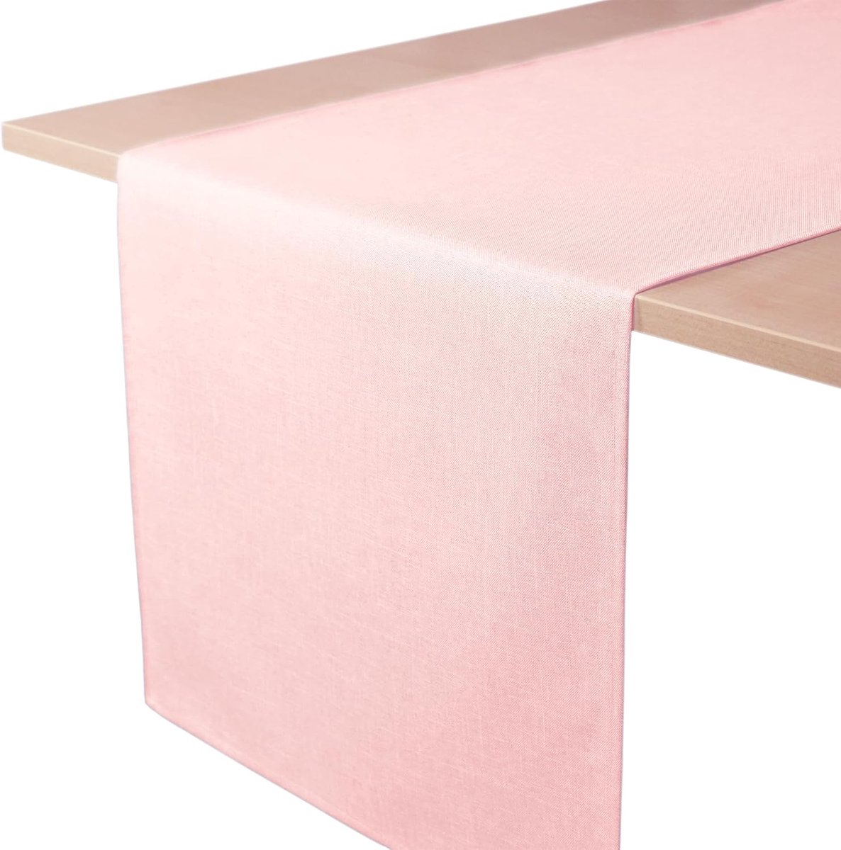 Tafelloper Waterafstotende Linnenlook - Vlekbescherming, Wasbaar - Als Buitentuintafelkleed Voor Eettafels - Roze - 30x100 cm