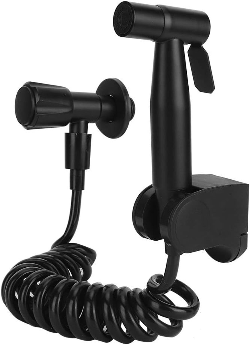 Draad Rvs Bidet Sproeier Set Zwart voor Badkamer Toilet Zwart B Stijl