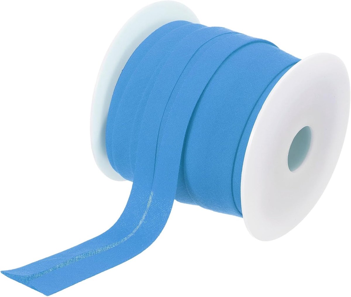 2,5 cm biasband eenvoudig gevouwen biaslint polyester continu groothandel biaslint om te naaien, zoom, stiksel binding, handwerk (blauw, 25 meter)