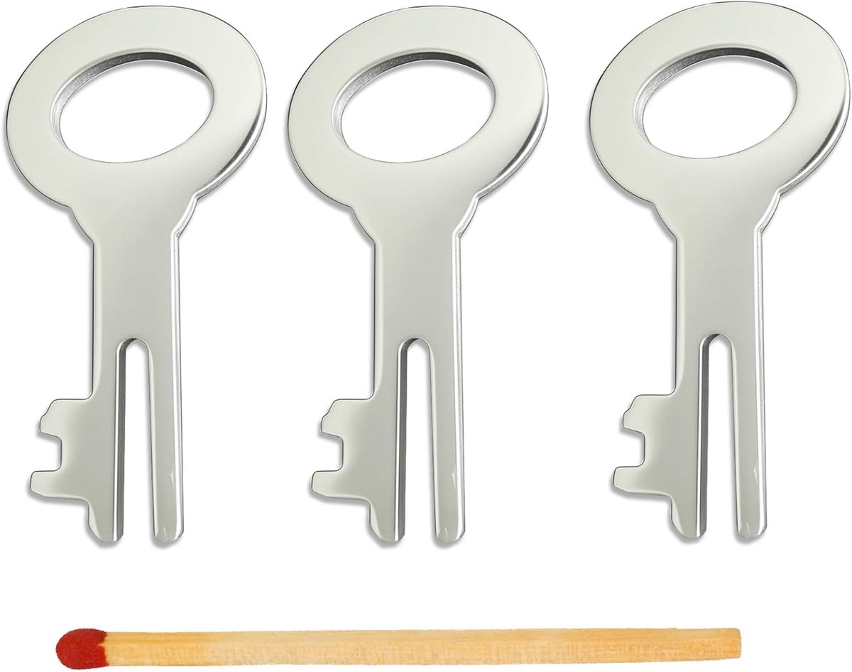 Reservesleutel, 3 stuks, voor spaarpotten, slot en spaarvarken, zilver