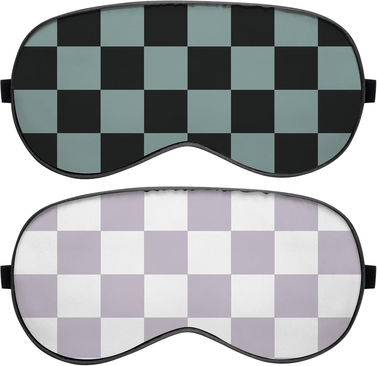 2 stuks slaapmasker zijden oogmasker met verstelbare riem om te slapen, oogschaduwhoes, zacht, schattig esthetisch voor vrouwen, meisjes, mannen, vliegtuig, reizen, dutje (Z7-paars zwart