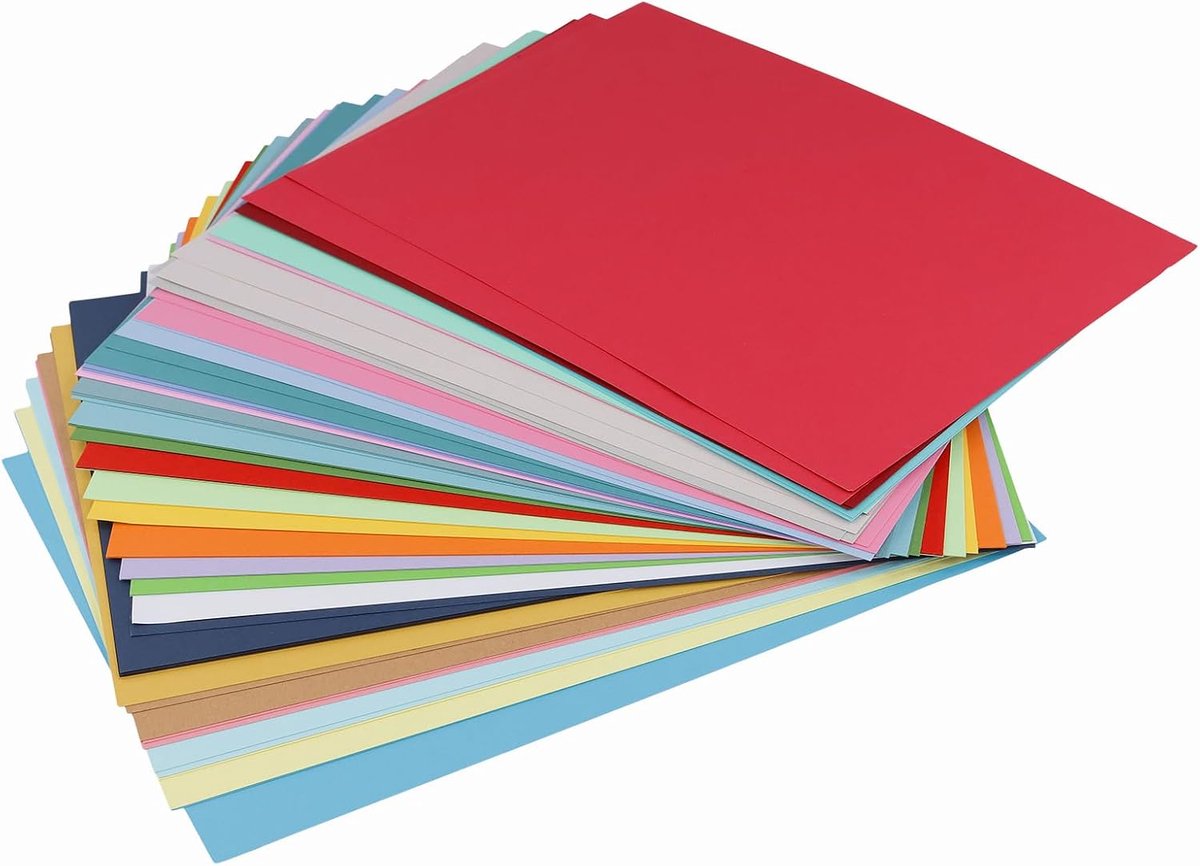 300 vellen gekleurd papier A4, 180 g/m², 30 kleuren gekleurd karton, A4 tekenpapier, knutselpapier, aan beide zijden te bedrukken, kleurrijk knutselpapier voor origami, knutselkarton