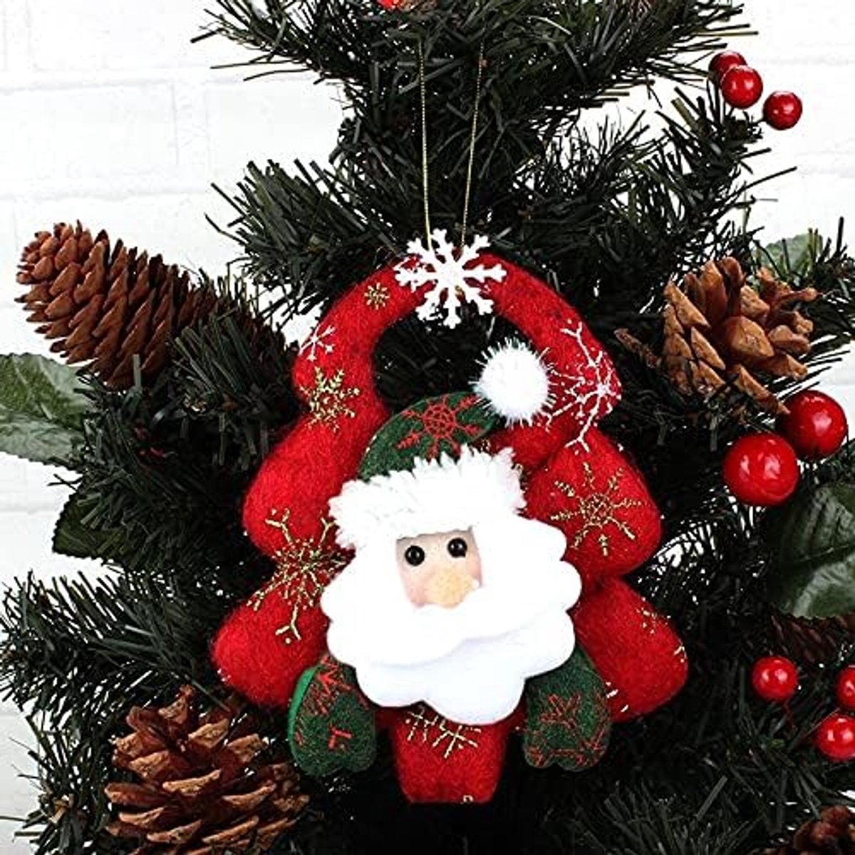Kunstkerstboom Nieuwjaar schattige Santa Claus sneeuwpop poppen kerstboom decoratie for thuis Xmas elf Navidad kinderen cadeau Merry Christmas Decor (Color : Tree pendant santa)