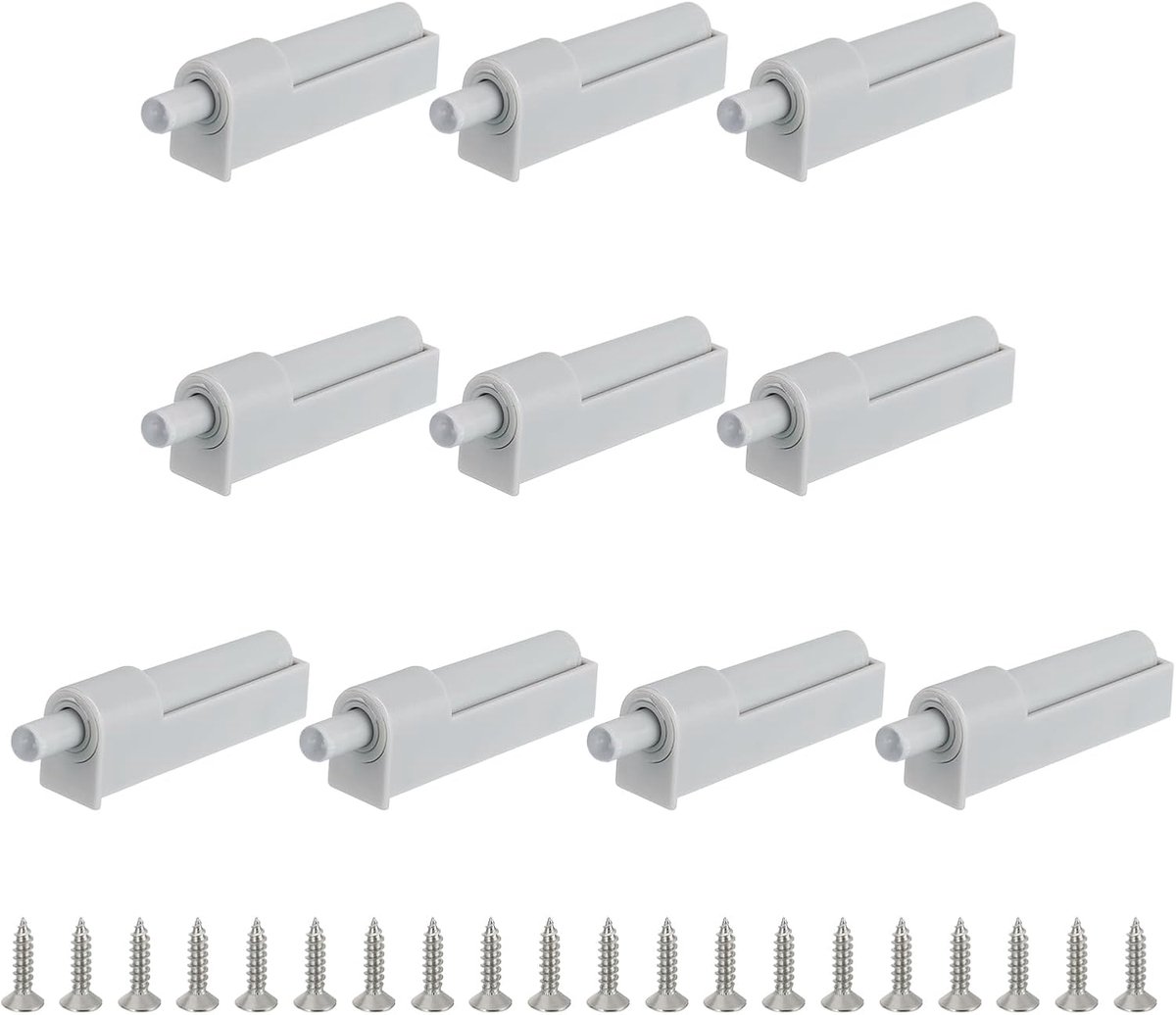 Softclose Deurdempers, set van 10 push-to-open deuropeners, kastdeur, stoomboot met 20 stuks schroeven, geluidsdemper, meubeldeurdempers voor keukenkastdeuren, kledingkastdeuren