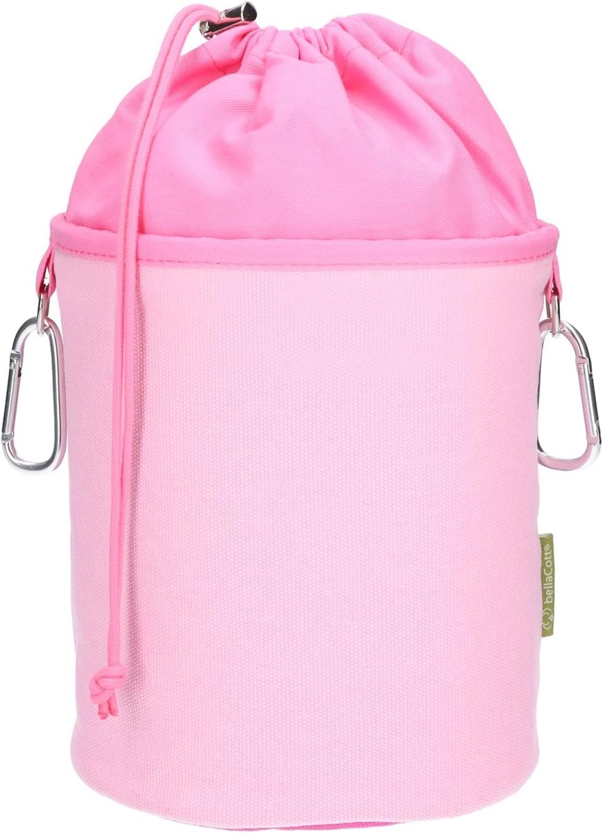 trendfinding Wasknijperszak van canvas stof met 2 karabijnhaken voor 200 wasknijpers, extra groot en stabiel, roze-roze.