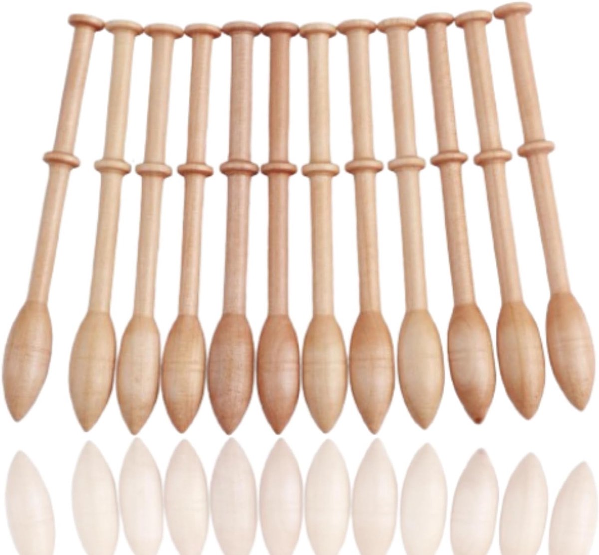 Puntkit, 12 stuks houten breinaalden, weven, gereedschap voor Lace Tombolo Vintage Antiek Beginners