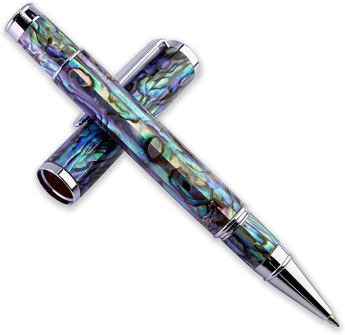 Mooie rollerball in de vorm van een abalone schelp met vulling 888F van Duitse makelij, luxe cadeau voor dames, heren, professioneel om te schrijven