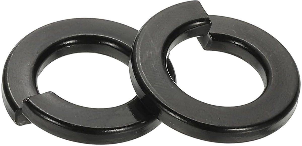 Zekeringschijven, 25 stuks splijtbeveiligingsschijven, 304 roestvrij staal, zwart, zinkcoating voor schroeven, bouten, moeren, 1/2 inch x 21 mm x 3 mm