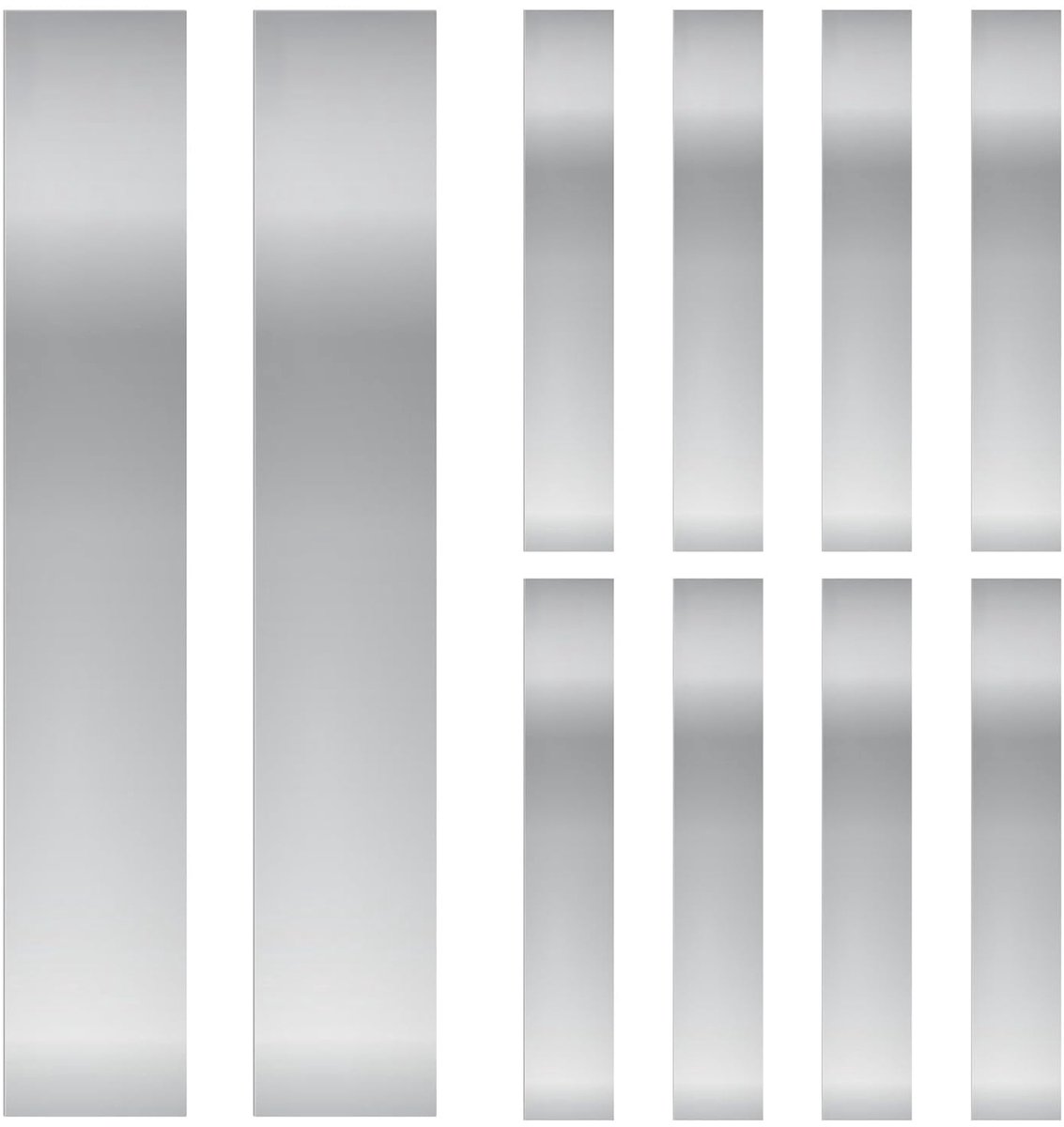 10pcs L x B x T 6,1 x 0,98 x 0,0012 '' Rechthoekige Shim Stock Assortiment, 304 roestvrijstalen strepen, zilveren Shim Stock Sheet voor keuken Trim Gap Filler/DIY/industrieel gebruik
