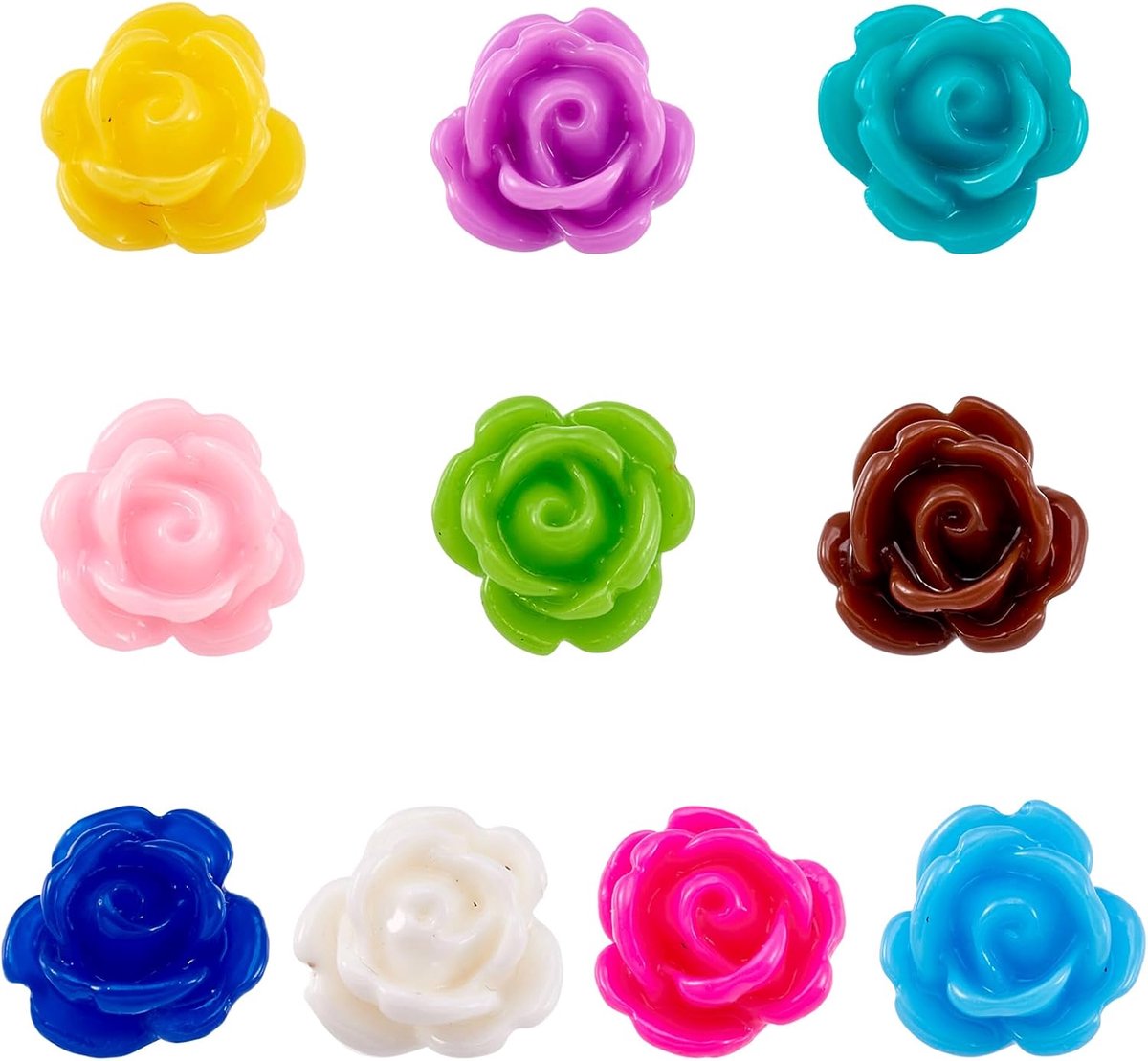 Kralen Kleurrijke Ondoorzichtige Bloem Spacer Losse Kralen Bloem Flatback Cabochons Versieringen met 1mm Gat voor Scrapbooking DIY Ketting Armband Sieraden Maken