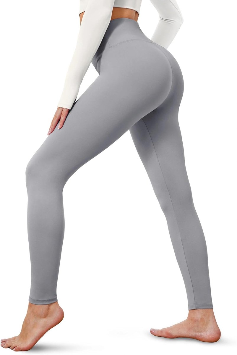 Leggings voor dames, hoge taille, zachte sportbroek voor dames, lange elastische legging voor yoga, pilates, vrije tijd, dagelijks gebruik (S-5XL)