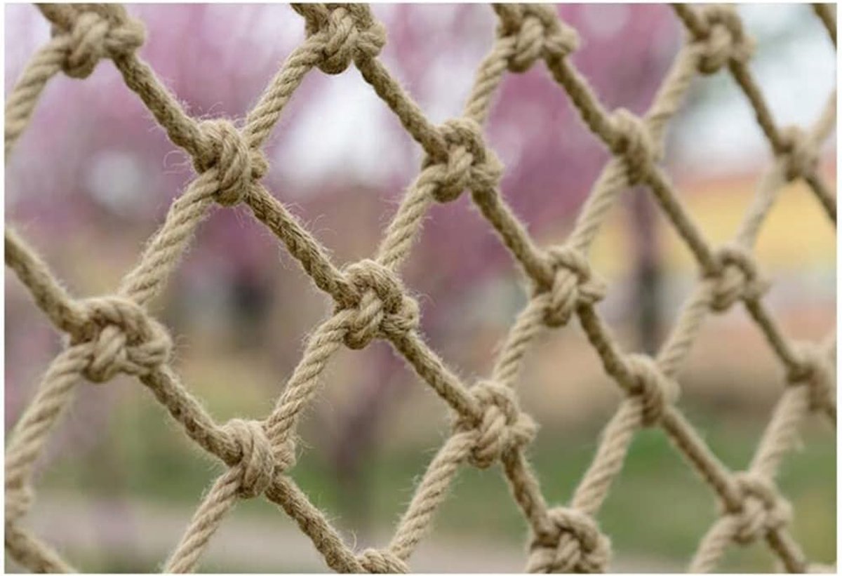 Touw Kleding Net Henneptouw Opknoping Item Net Henneptouw Decoratieve Net Henneptouw Klimmen Netto Veiligheidsnet Hennep Touw Partitie Netting Outdoor Touw N(Grootte: 2x4m (6.6x13ft), Kleur: Henneptouw)