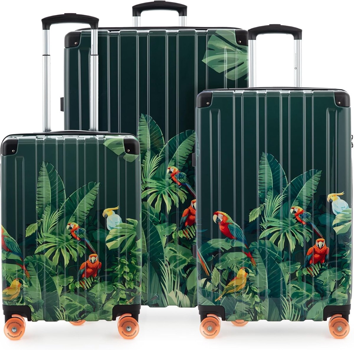 Kofferset, cabinetrolley 54 cm, middelgrote koffer 68 cm en grote reiskoffer 78 cm, ABS hardschaal, TSA