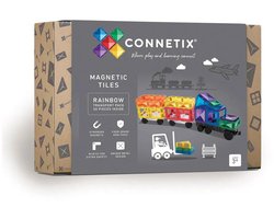 CONNETIX - Magnetisch Tegels - Regenboog Transportverpakking - 50 Stuks - Magnetisch Speelgoed