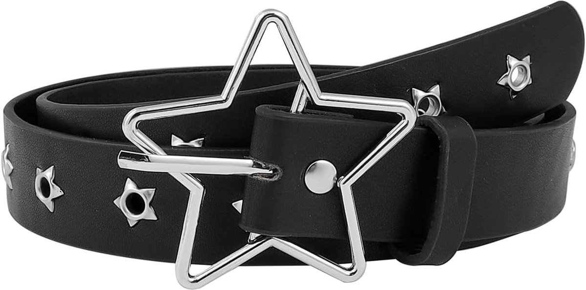 Punk leren riem voor dames, vintage accessoires voor hippie skate-liefhebbers