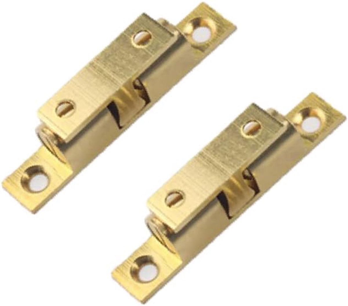 2 Stks Dubbele Kogelrolvang, Verstelbare Koperen Kogelspanning Vang met Schroeven, Kogelvang Meubelvergrendeling voor Kast, Deur, Kast (Goud/40mm)