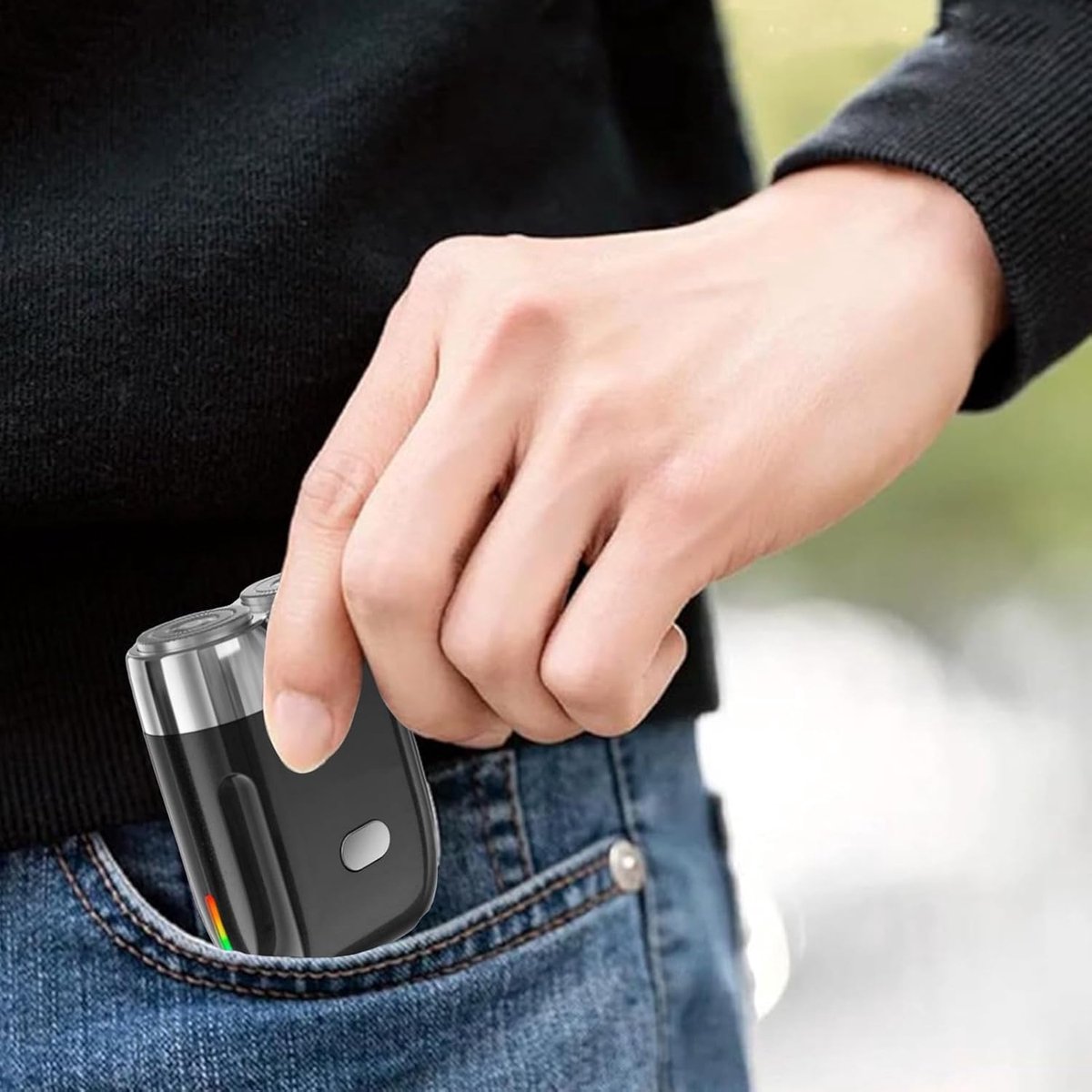 Elektrisch Scheerapparaat - Draagbaar Scheerapparaat Pocket - Moeiteloze Verzorging - Zwevend Gaas Dubbele Ring - Type-C Opladen - Zwart