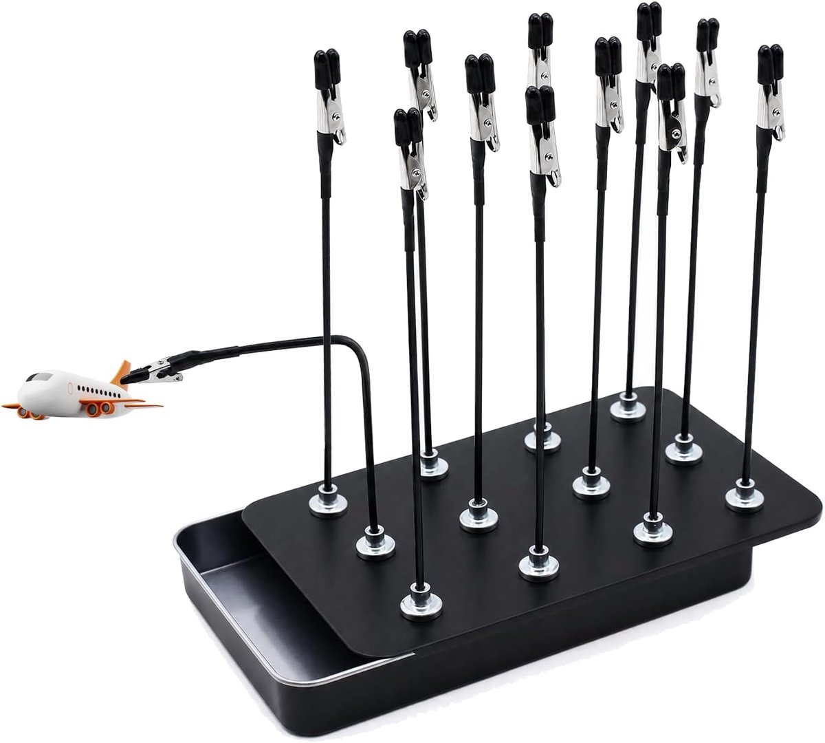 Modelbouw verfhouders set 12-delig - magnetische krokodillenklemmen - buigbaar met rubberen tips - SnelShoppen