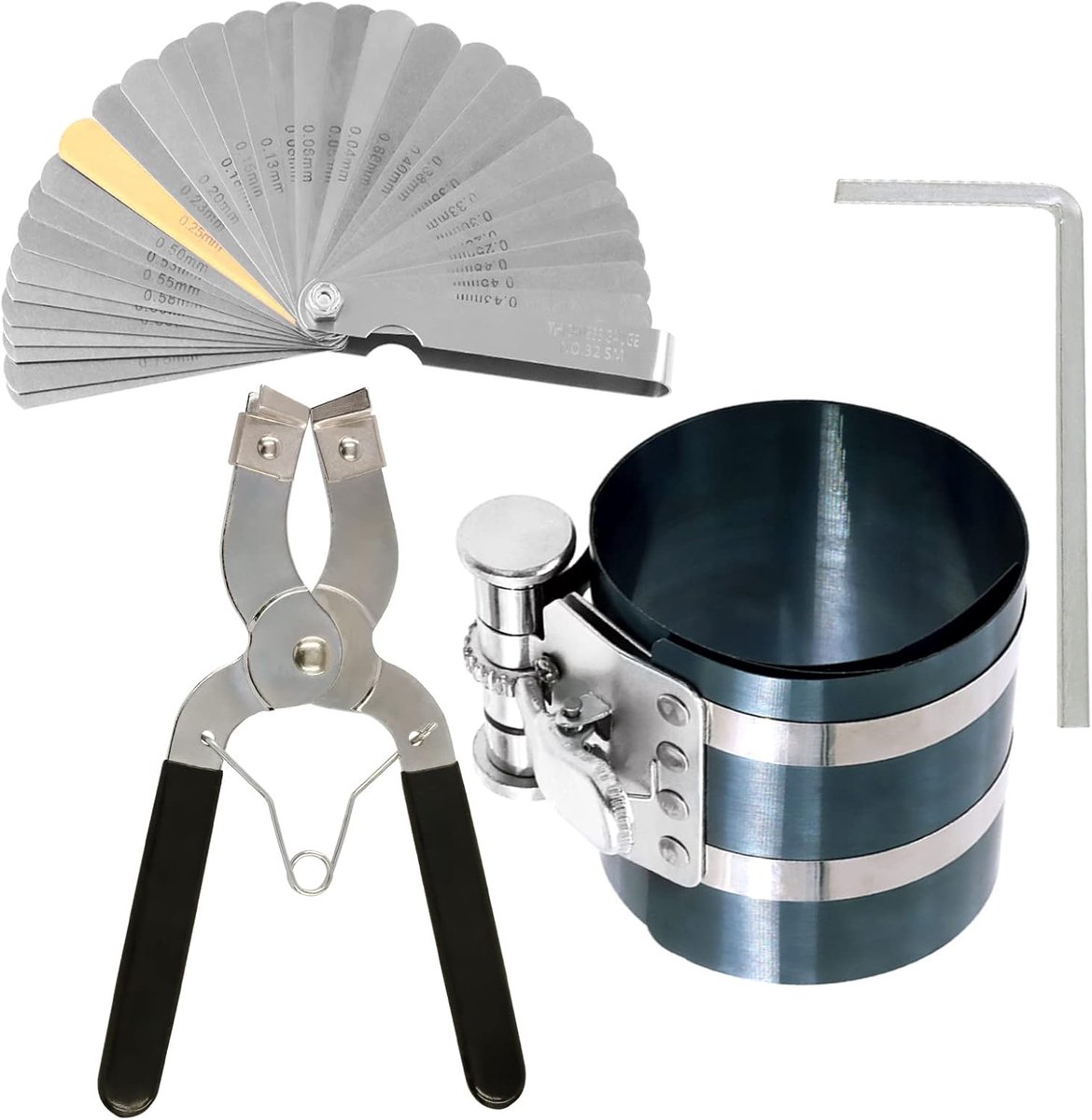 Pistonringcompressor 3 Inch - Inclusief installatiegereedschap - Voor eenvoudige montage van zuigerveren - SnelShoppen