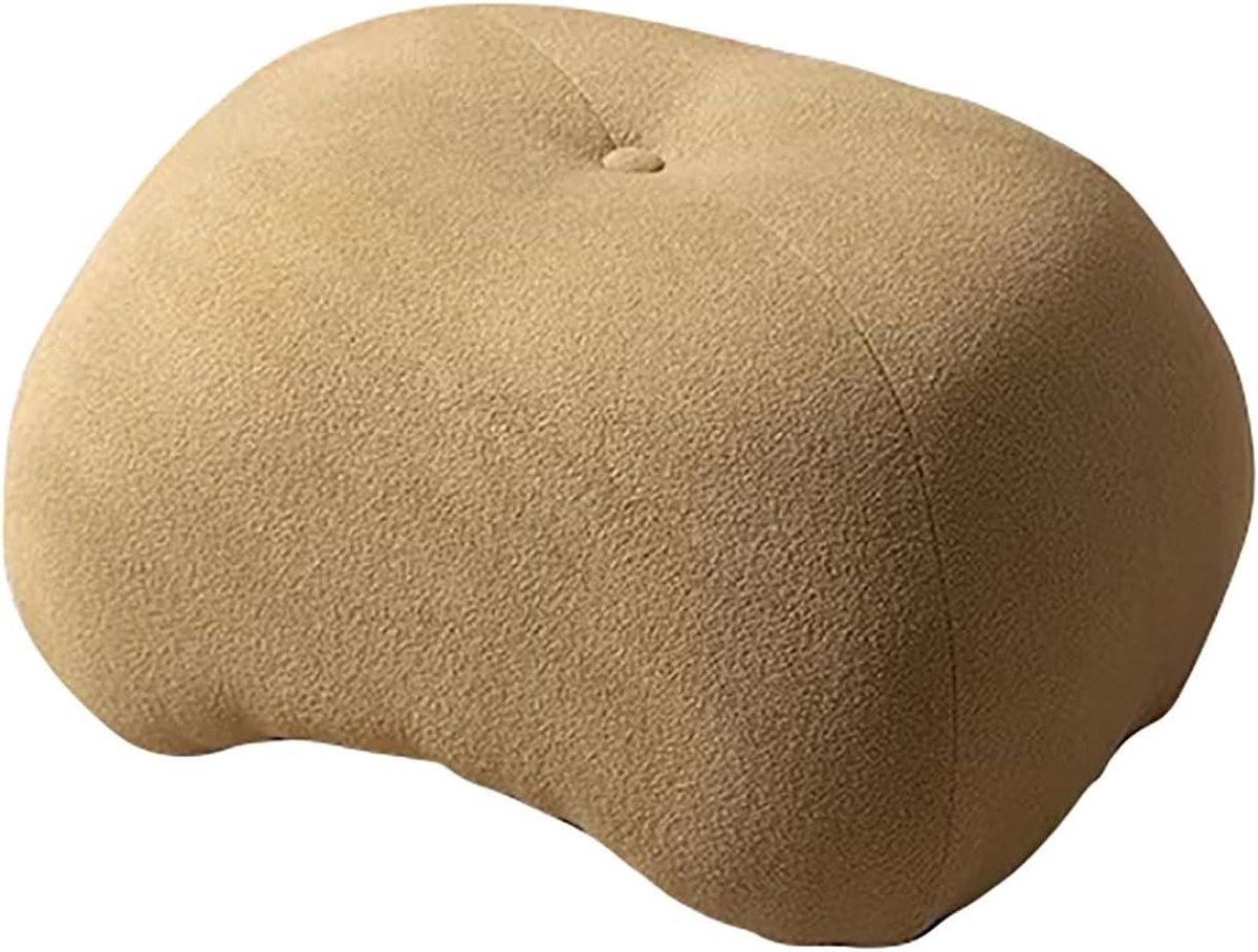 Voetenbank Gestoffeerd - Ottoman Voetensteun - Ontspannen Zitten - Moderne Scandinavische Stijl - 60 x 45 x 38 cm - Bruin
