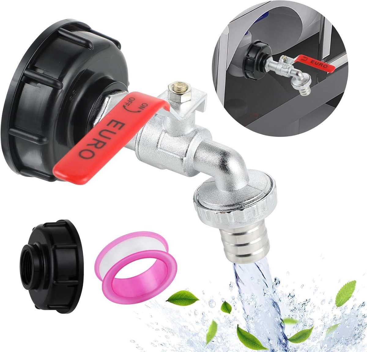 IBC container accessoires - Kraan water tank 1000 liter - 3/4 inch legering dop - Ideaal voor tuinslang waterafvoer - SnelShoppen