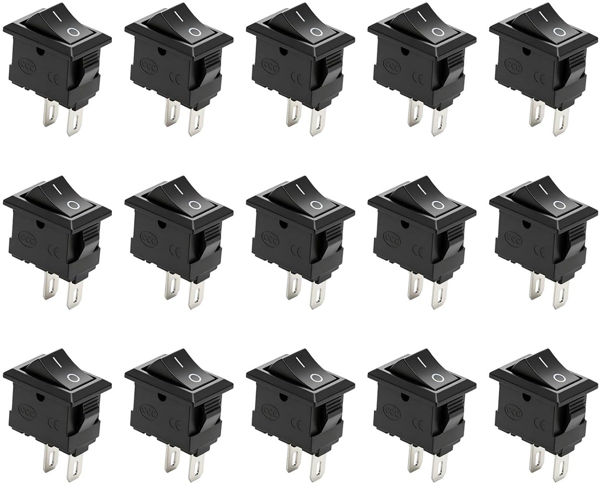 Tuimelschakelaar mini 10 x 15 mm - bootvorm - snap-in inbouwschakelaar - ideaal voor compacte toepassingen - SnelShoppen