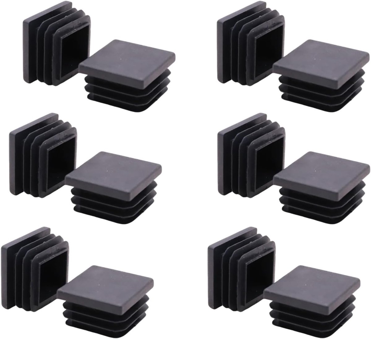 Vierkante slat stoppers pack van 20 - 30 x 30 mm - kunststof zwart - voorkomt krassen op de vloer - SnelShoppen