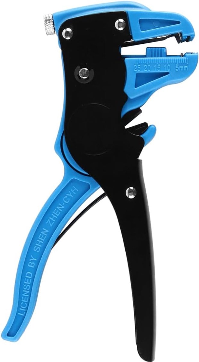 Draadstripmachine automatische kabelstripper - zwart blauw - verstelbare afschilkracht - minder kans op draadbreuk - SnelShoppen