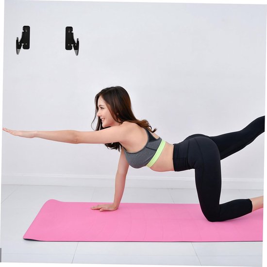 Yoga Mat Opbergrek - Mat Houder - Yoga Thuis - Wandmontage Ontwerp - 22.4x11.5cm - Zwart — afbeelding 2