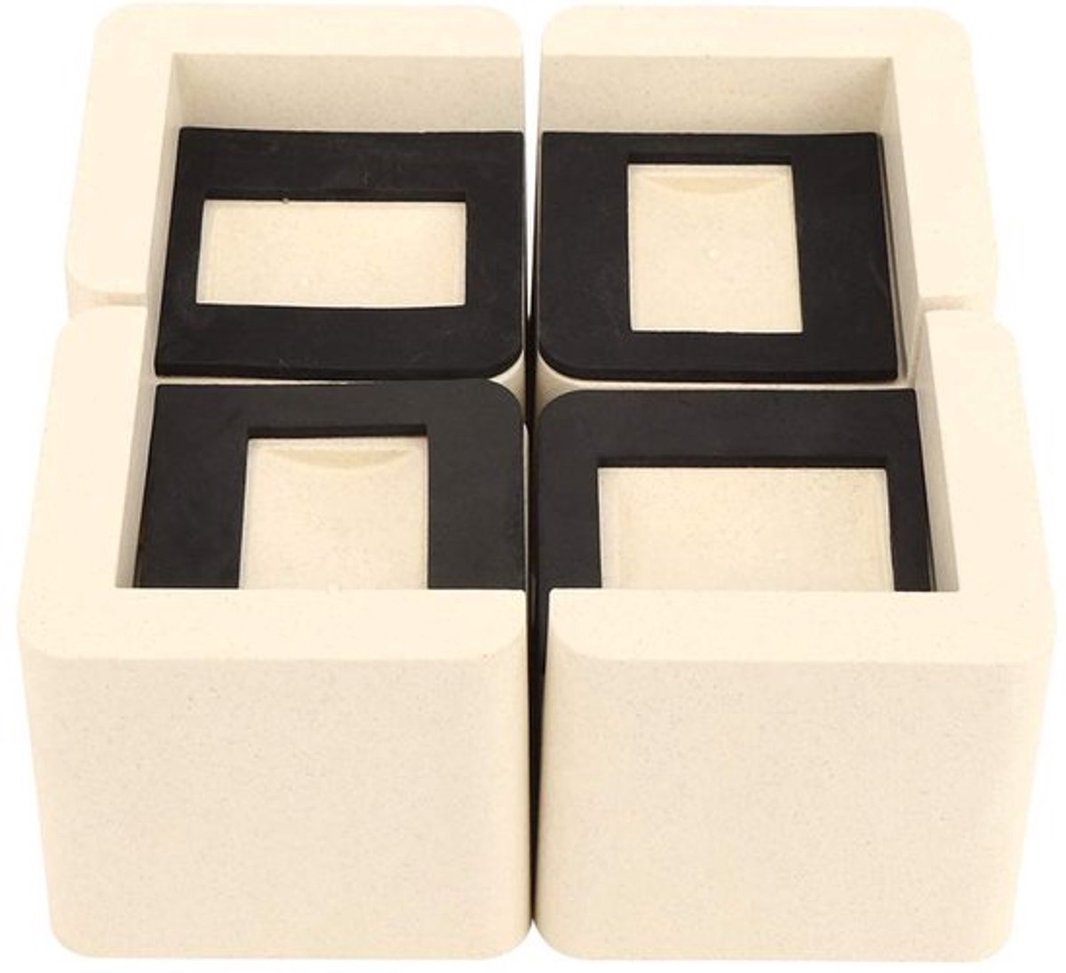 4-delige meubelverhoger, vierkante PP tafelbankverhoger, bedliften, boomers stoel, bureauverhogers, kast, tafelpoten, vloerbeschermer voor thuiskantoor, slaapzaal, 10,5 x 10,5 x 10 cm, houtkleur