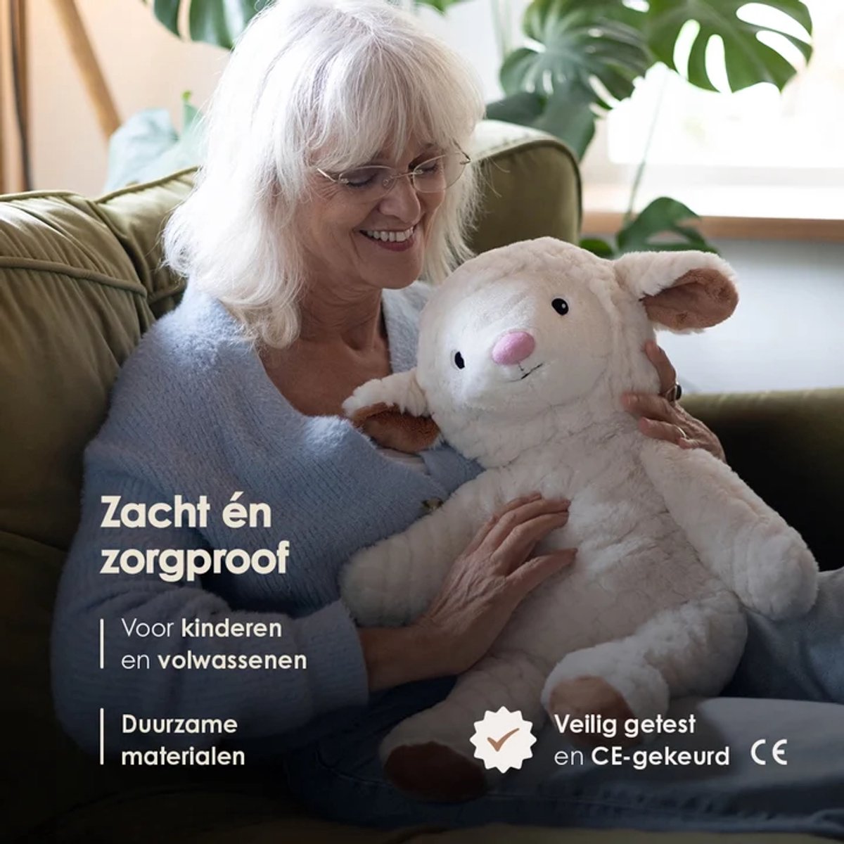 Lotgenootje Verzwaringsknuffel Schaap + Mini Schaap - Verzwaarde Knuffel - Weighted Stuffed Animal - Sensorisch Speelgoed - Zware Knuffel Anxiety - Plushie — afbeelding 6