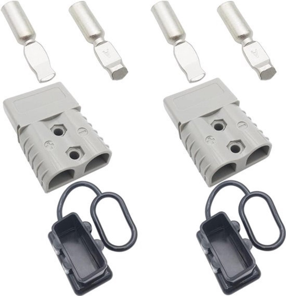 Batterijaansluitingen grijs 120 A 600 V snelstekker voor 2-4 AWG-kabels met poedercoating