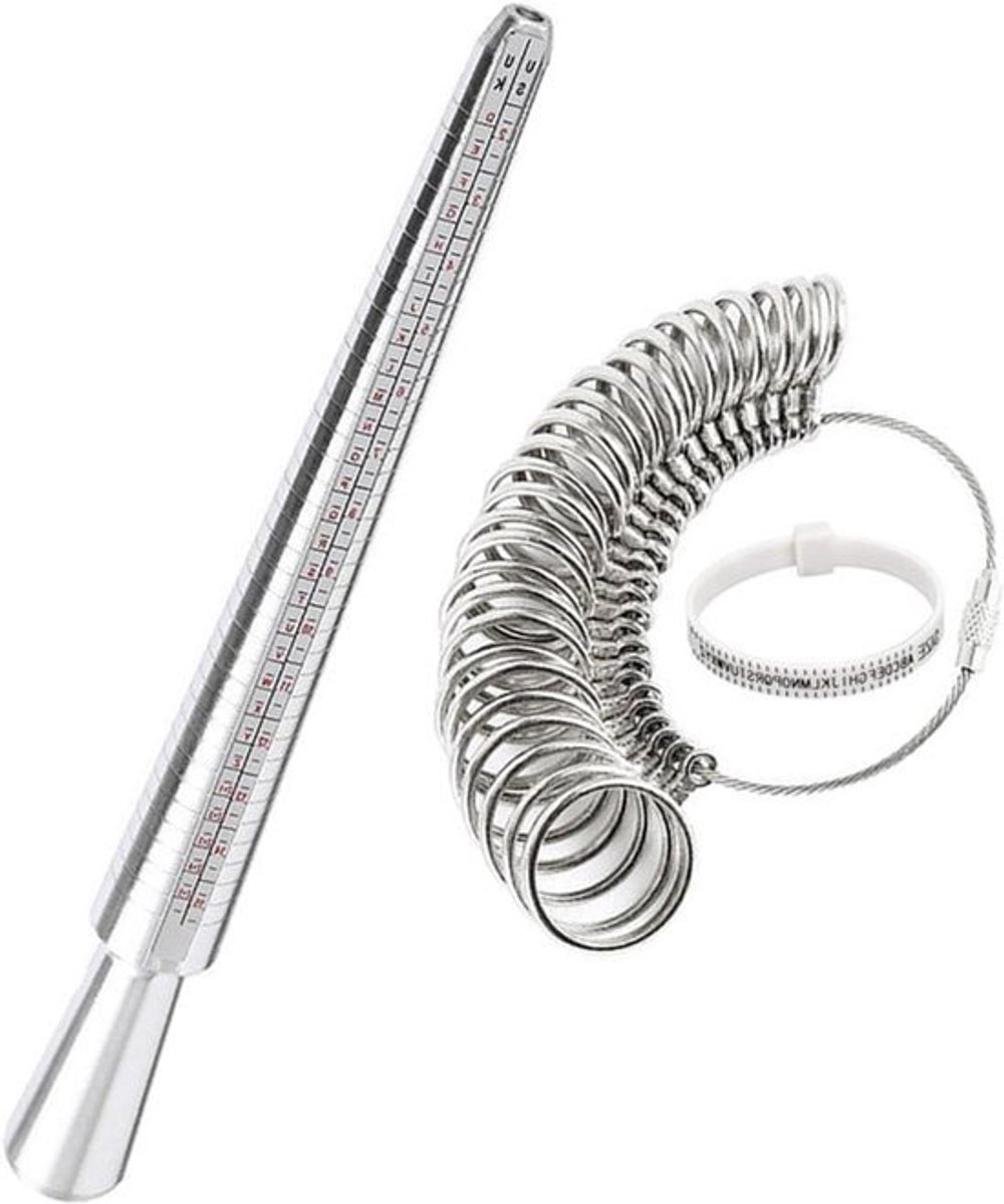 Ringmaatmeter 3-delig UK A-Z Ring Meetgereedschap Doorn Stok voor Meten Ringen Vrouwen Mannen