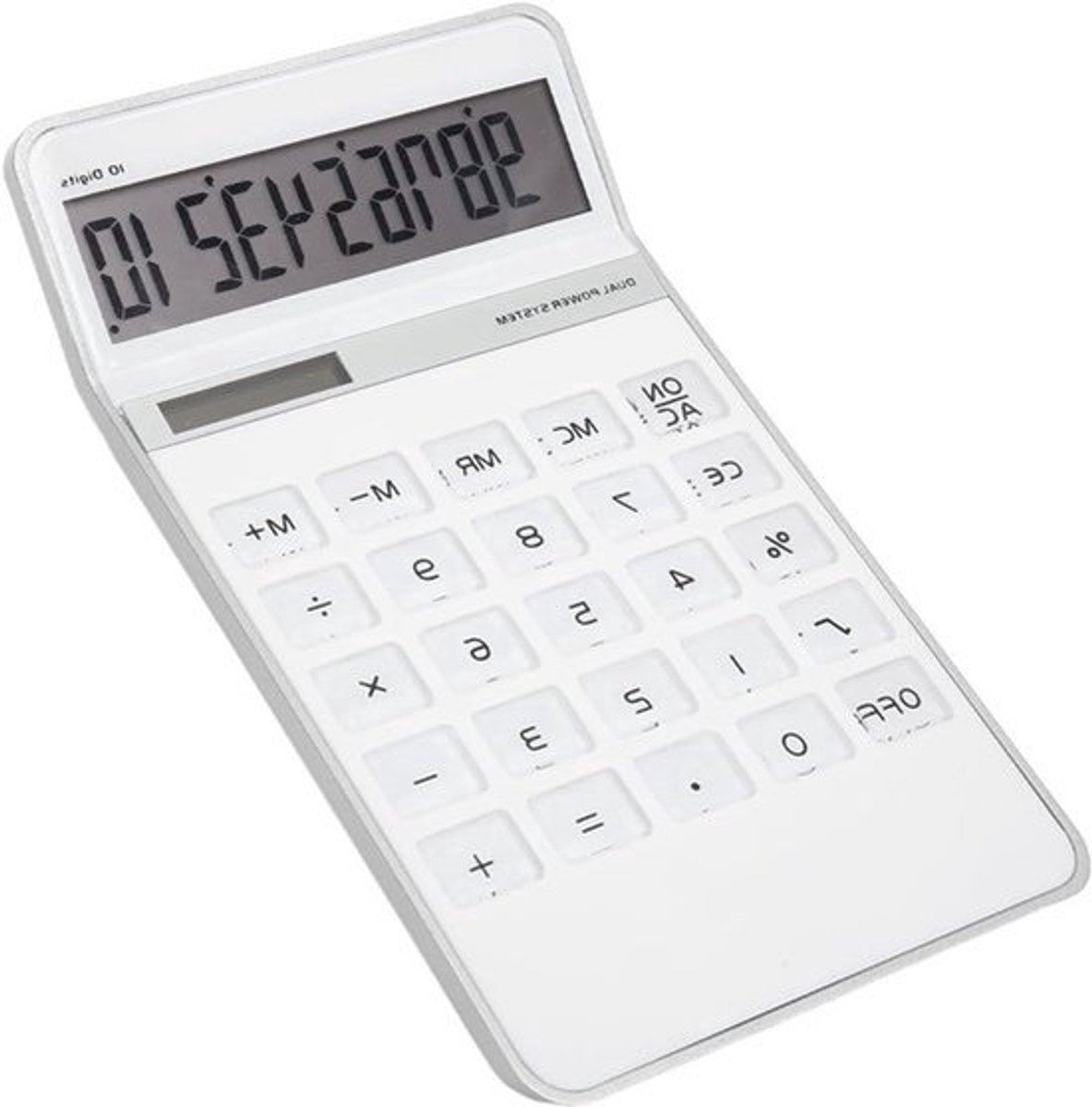 Calculator met grote knoppen, hoge gevoeligheid, dubbele voeding - wit esthetisch aantrekkelijk ontwerp voor kantoor, bedrijf, studenten, winkel en thuisgebruik