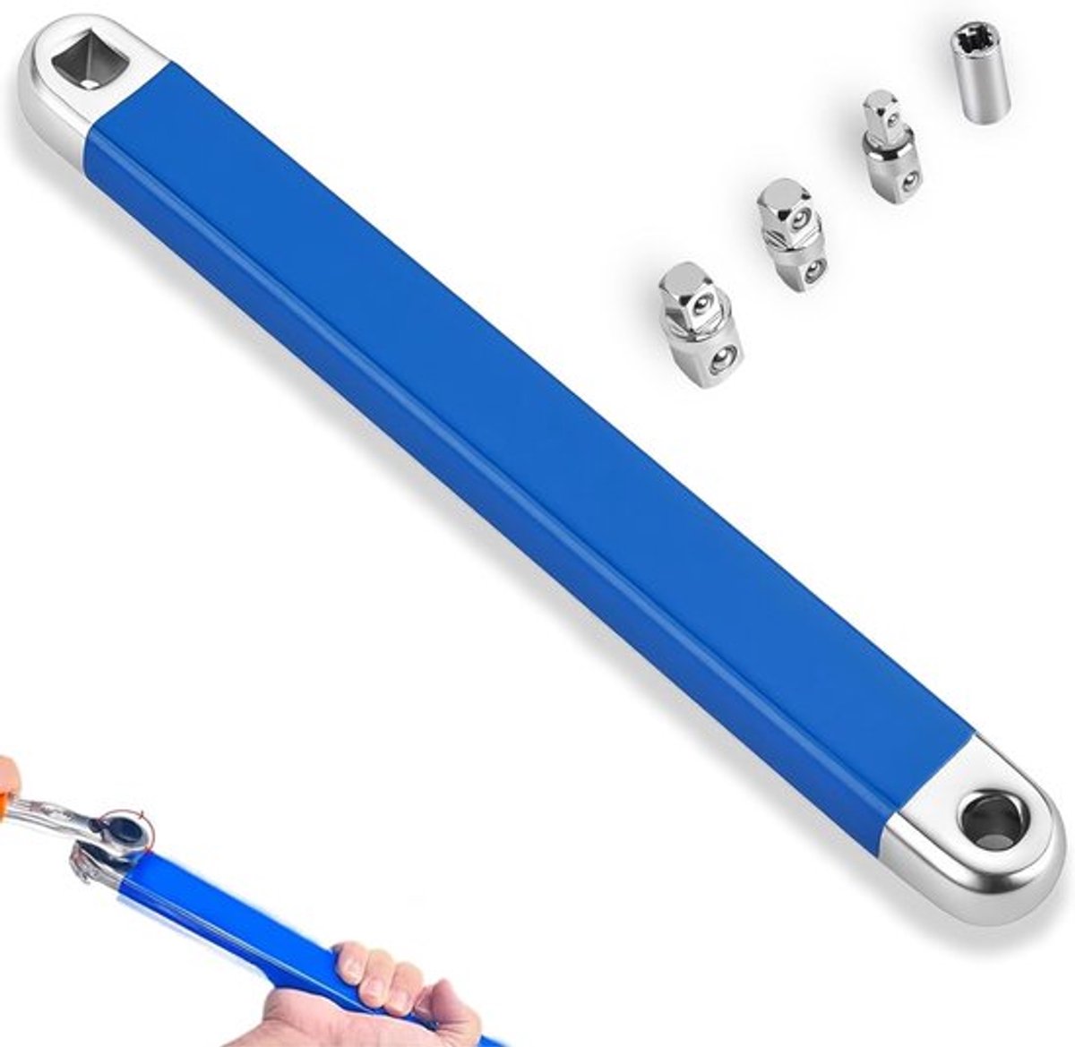 Impactbestendige Offset Steeksleutelset - ratel-extensie met 1/2", 1/4" en 3/8" Inch Drive Adapters - Professioneel Gereedschap