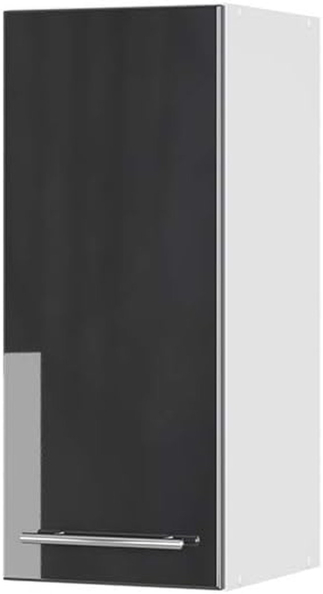 Wandkast Keuken - Hangende Kast Keuken - Keuken Organiseren - Soft-close Scharnieren - 30 cm Breed - Antraciet Hoogglans