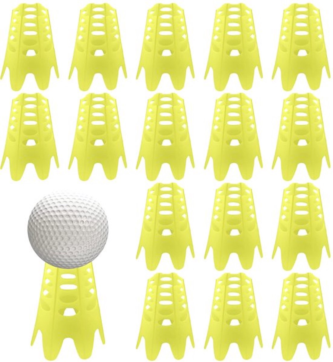 16 stks Golf Tees, Plastic Golf Simulator Tees Praktijk Training Golf Mat Tees voor Thuis Buiten Golf-Lover Atleten (Geel)