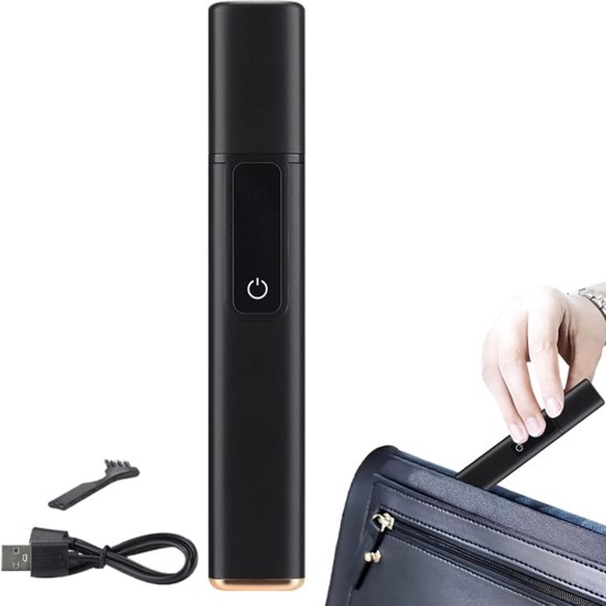 15stuk - Neustrimmer voor mannen - 132×22,5 mm - Oplaadbare neus- en oortrimmer - Gezichtsreinigingstool met digitaal display - Draagbaar digitaal display - Oor- en neustrimmer - 3 snelheden - Geschikt voor thuis- en reisgebruik - Zwart