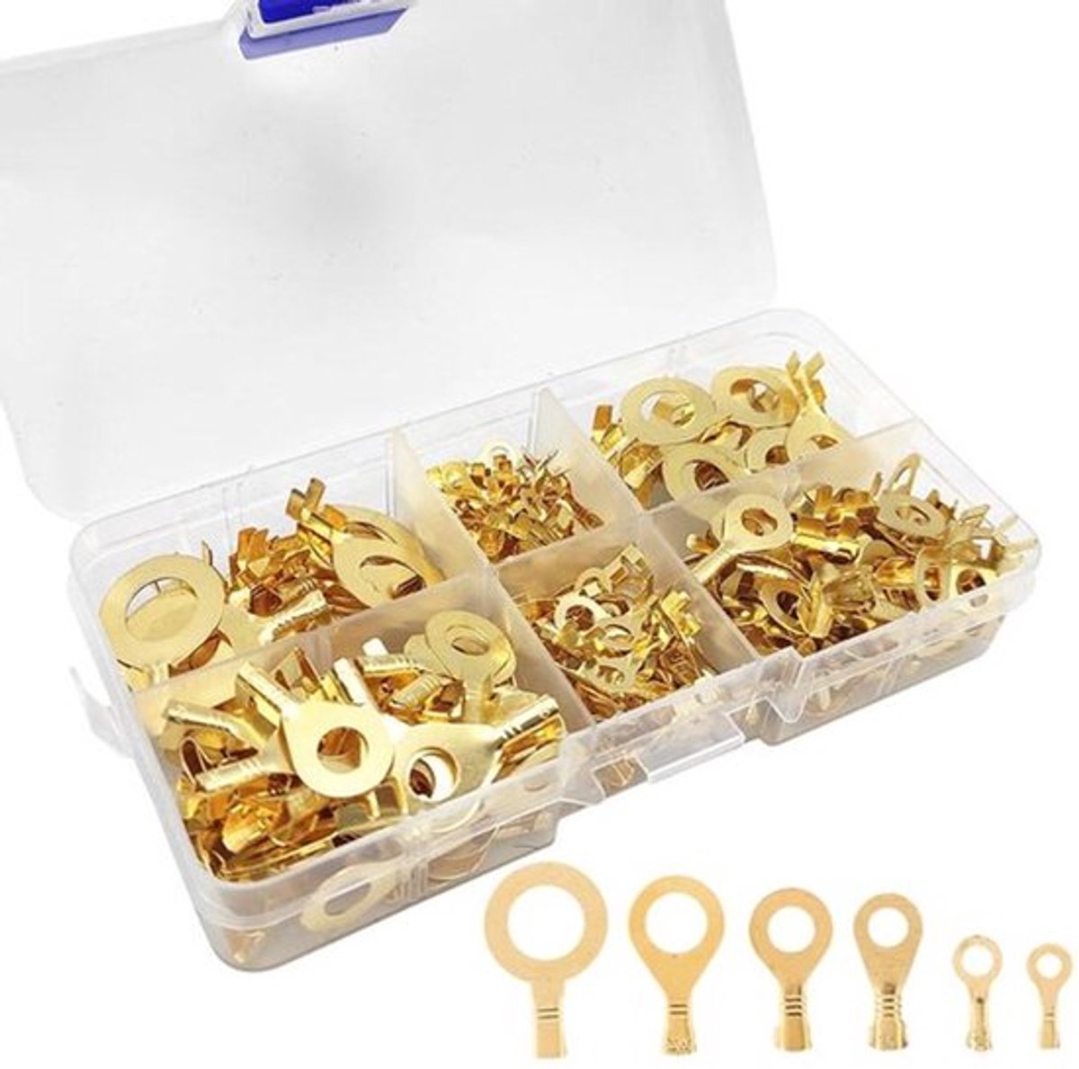 150 stuks Elektrische Oog Kabelschoenen Messing Ring Krimpterminals voor Huishoudelijke Apparaten M3 M4 M5 M6 M8 M10 Zwart S