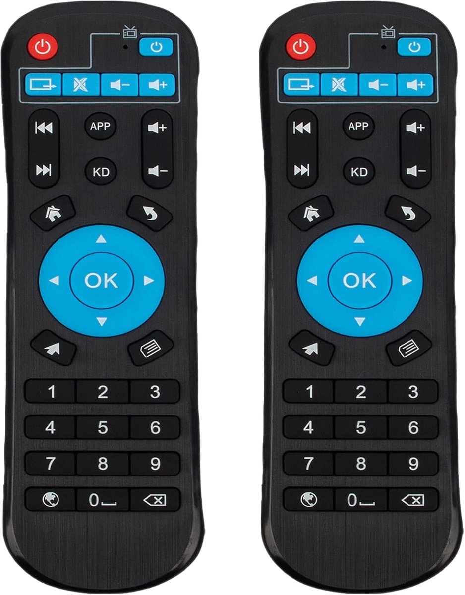 Pack of 2 remote control Replce fit for MXQ Pendoo TV Box T95V Pro, T95U Pro, T95W Pro, X88 PRO 10, TX3, R69, T95 - ShopVlot