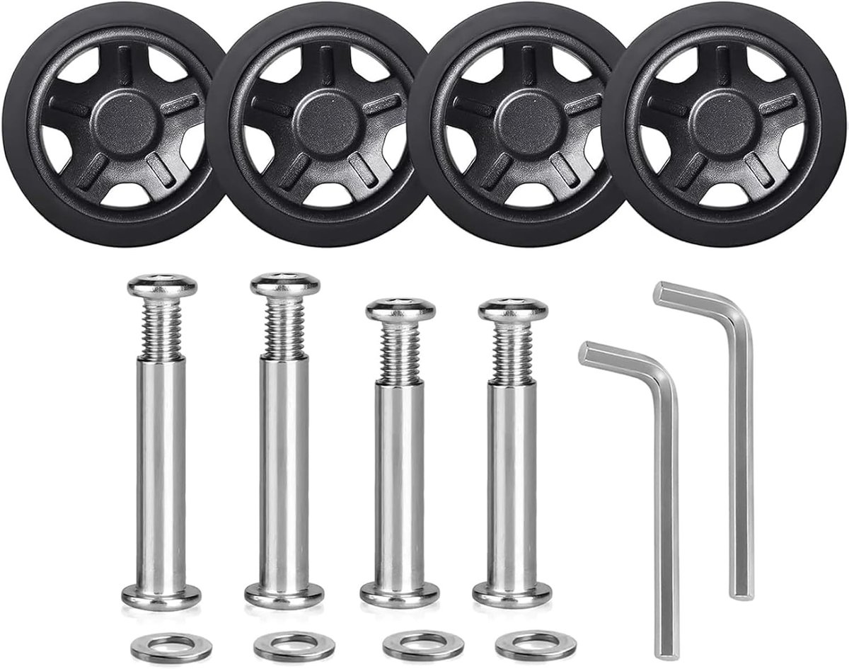 Pack of 4 replacement wheels for suitcases, diameter 50 x 11 mm, double wheels, wear-resistant - ShopVlot