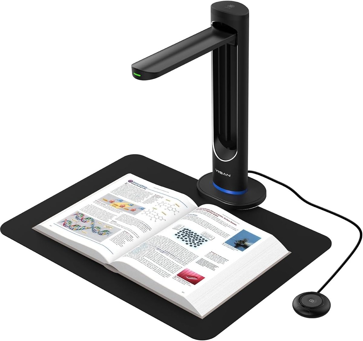 VIISAN K48 A3 Overhead Book Scanner – 48MP Sensor, 600 DPI, Automatic Side Curvature Smoothing, Laser Positioning, 4K - ShopVlot