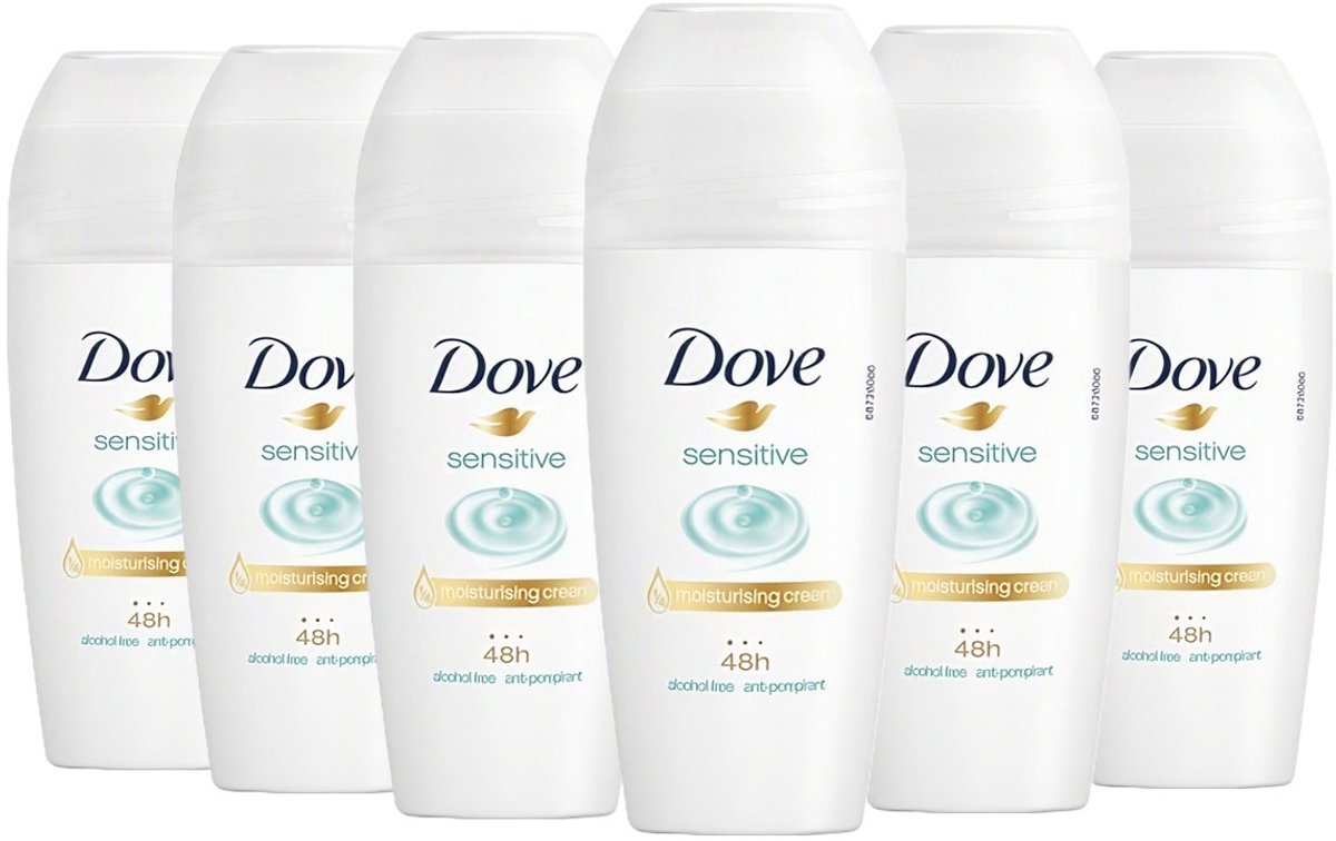 Dove - Deodorant - Roller - Sensitive - 6x 50ml - voordeelverpakking