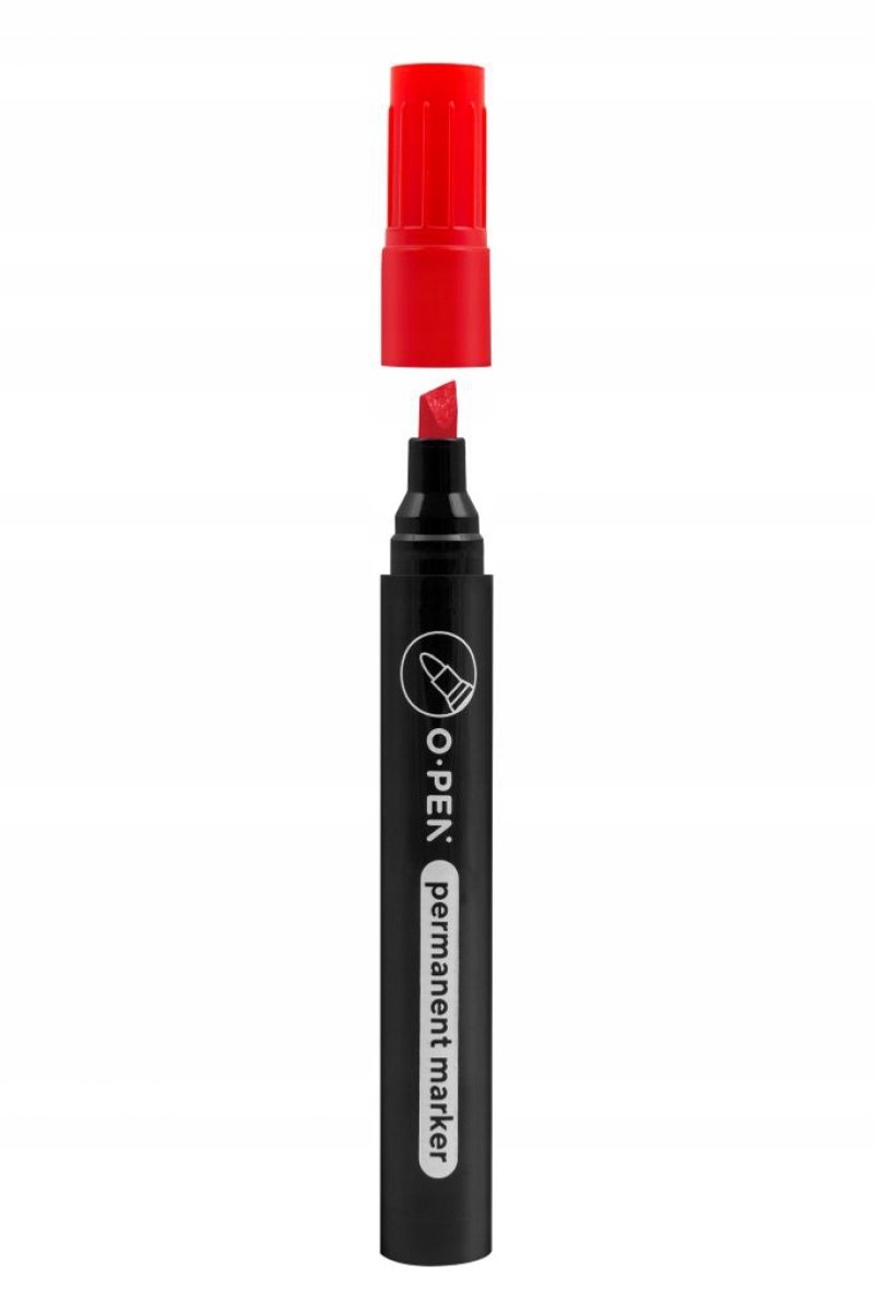Permanente Markers Rood - Schuin Punt - Sneldrogend