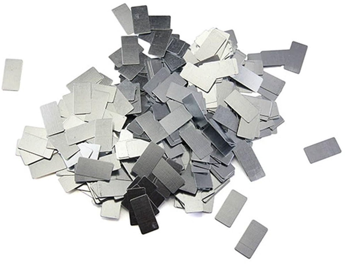 IJzeren plaat 20x10mm - ultra-dun 0.3mm - roestvrij - ideaal voor gebruik met magneten - ShopVlot