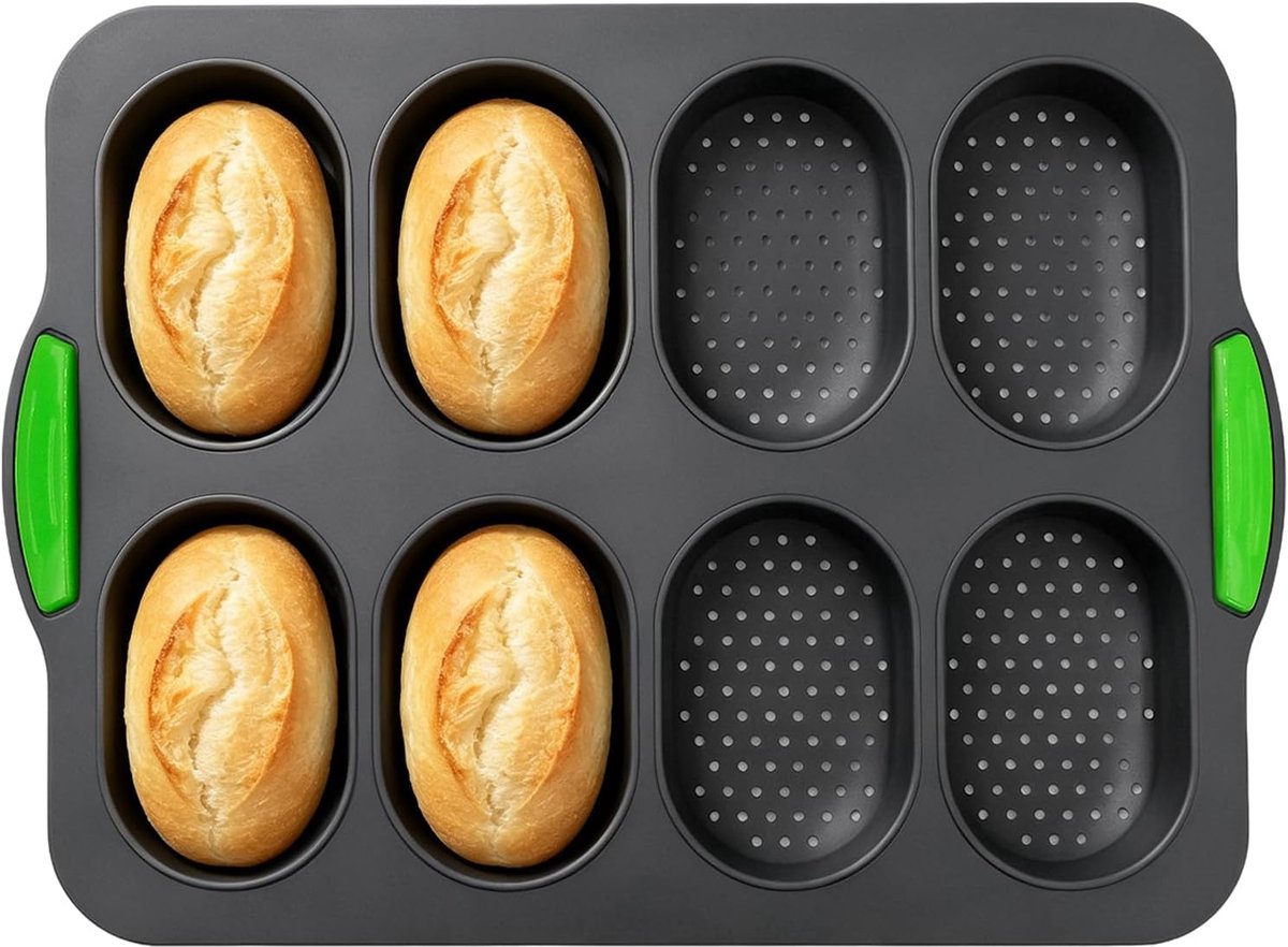 Silicone baguette bakplaat 8 holtes - geperforeerd - niet giftig materiaal - ideaal voor Frans brood bakken - ShopVlot