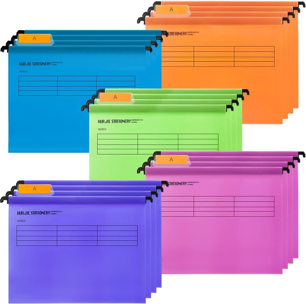A4 hangmappen 20 stuks - polypropyleen - gemengde kleuren - ideaal voor kantoororganisatie - ShopVlot