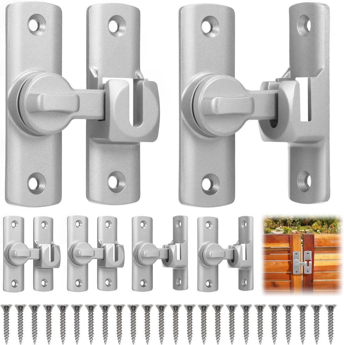 Schuifdeurslot 90/180 graden - Grendelslot met schuifgrendel - Maximaal veilig - Voor tuin en schuur - ShopVlot
